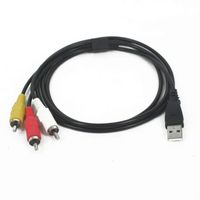 INECK® Câble adaptateur USB Mâle vers 3 RCA Mâle 1,5 Mètre