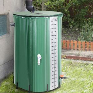 COLLECTEUR EAU - CUVE  Réservoir d'eau de pluie pliable 380L vert 100x70cm - FAZIANGO - Cuve aérienne - PVC