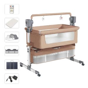 Berceau Cododo électrique Idream Deluxe - Balancement Automatique, Projecteur étoiles, Gris