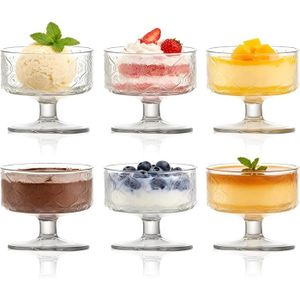 5 coupes à glace, pied orange - Arts de la table