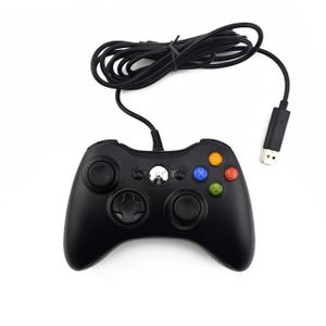 MANETTE JEUX VIDÉO Le noir Manette de Jeu Filaire USB Pour Xbox 360, 