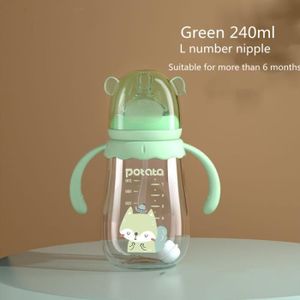 BIBERON  vert 240ml - Biberons en verre pour nouveau-né, imitant le lait maternel pour nouveau-né, anti-coliques, Anti