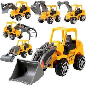 VOITURE - CAMION 6pcs - Ensemble de mini jouets de voiture moulés sous pression pour enfants, bulldozer de construction, véhic