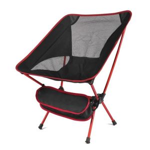 CHAISE DE CAMPING Rouge - Chaise pliante portable ultralégère pour v