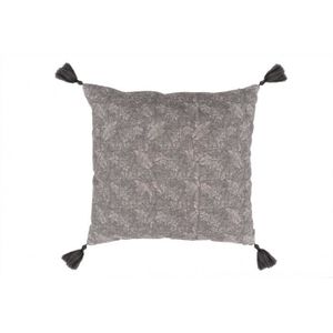 Place Couleur Montagne Coussin Dehoussable Pompons 40 x 40 CM Suede Brode Scottish Gris des