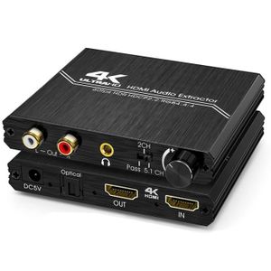 DAC Audio 192KHz,Adaptateur SPDIF Jack,Convertisseur Optique, Convertisseur  Numérique Analogique, Toslink vers Audio Stéréo RCA et prise 3,5mm pour  PS3,PS4, Xbox,HDTV,Blu-ray : : High-Tech