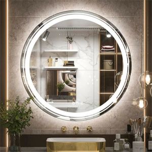 MIROIR SALLE DE BAIN Miroir LED de salle de bain rond 90 cm LUVODI avec