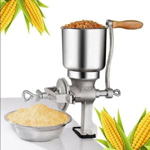 Moulin à Céréales Manuel En Acier Inoxydable - Capacité 0,5 Kg, Entonnoir 14 Cm, Réglable - Pour Grains, Café, épices - 10
