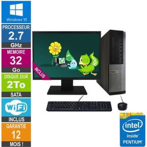 UNITÉ CENTRALE  PC Dell Optiplex 9010 DT G630 2.70GHz 32Go/2To Wif