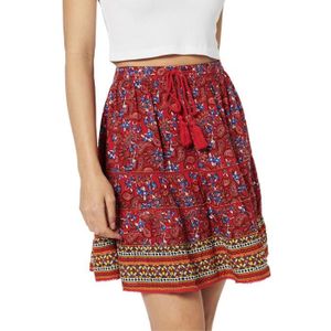 JUPE Superdry Vintage Embellished Mini Skirt Jupe, Paisley Red AOP, XS aux Femmes
