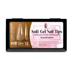 FAUX ONGLES Soft Gel Nail Tips 504 Capsules Pose Américaine - 