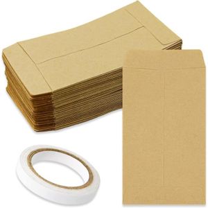 Lyaor 100 Pièces Mini Enveloppe de Papier Kraft 6x10cm Petite