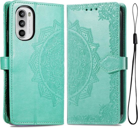 Housse Portefeuille Pour Motorola Moto G56 5G - Cuir PU Avec Motif Papillon 3D, Rangements Cartes, Fonction Stand - Bleu