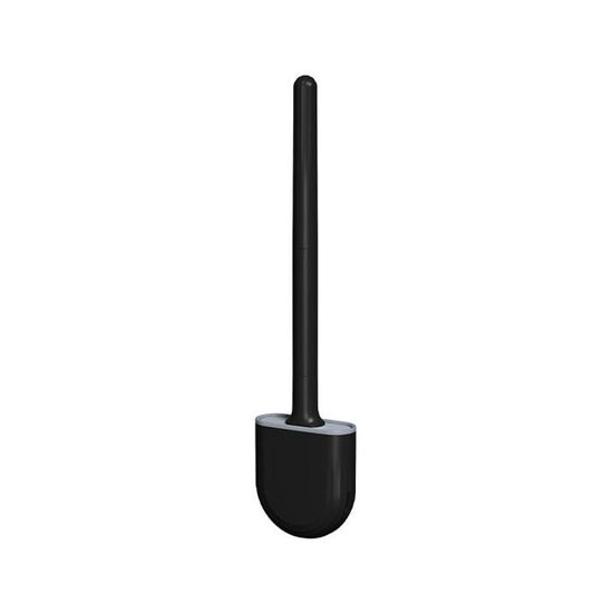 Relaxdays Lot de 5 brosses de toilette, fil de 9,5 mm, diamètre de la tête de brosse de rechange 7 cm, noir