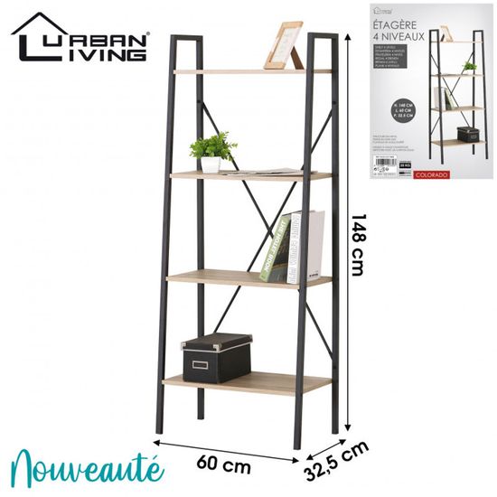 Five Etagère 9 Cases - L 100,5 X P 32 X H 100,5 Cm - Bois - Marron