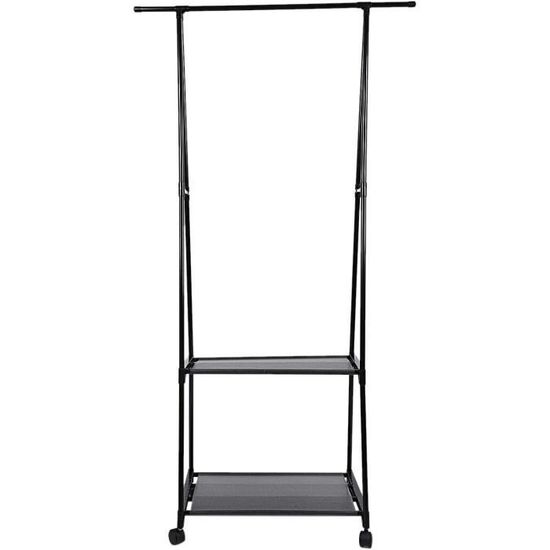 YMYNY Porte-Manteau Sur Pieds Avec Étagère à Chaussures Et Roulettes – Design Moderne Et Pratique 61x32x176 Cm Noir HGR002B
