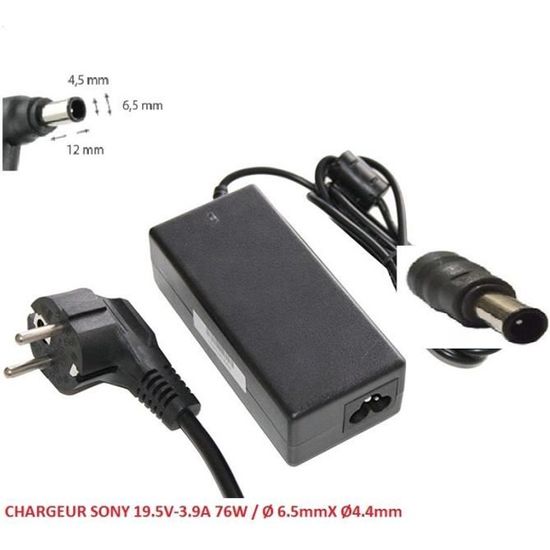 Fiche D'alimentation DC 6.5 X 4.4mm Pour Sony, Version Lot, Anti-pliage - Noir