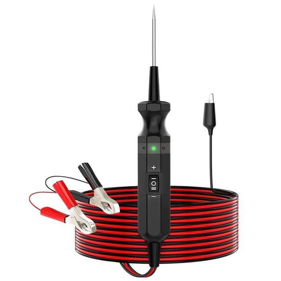 KAISAL Testeur De Circuits DC 6-24V - Détecteur De Polarité, Continuité & Court-Circuit Pour Auto/Moto - Fil 4m