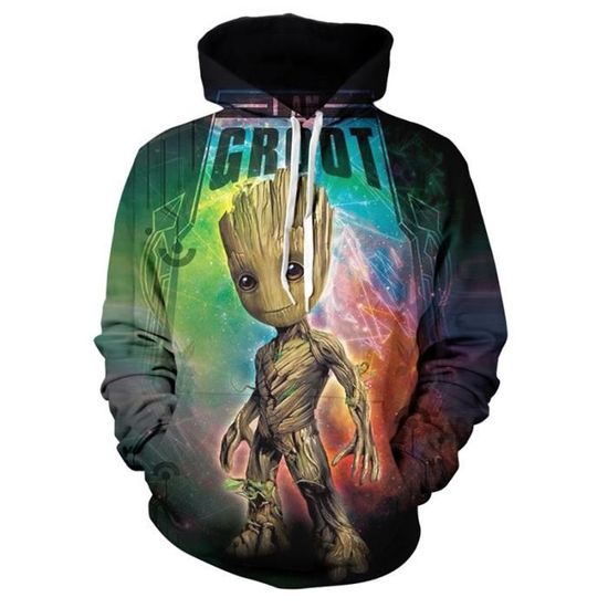 Pull homme long Guardians du film Groot Noir serpent Noir serpent Cdiscount Pret a Porter