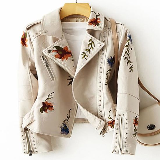 Veste Femme Vintage à Franges - Faux Cuir Souple, Style Western - Blouson Court Mi-Saison - Automne/Hiver - 4