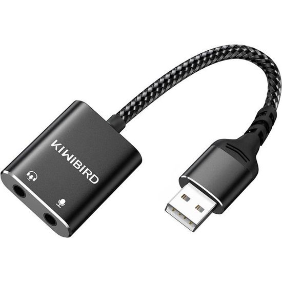 KiWiBiRD Adaptateur USB Audio vers Jack 3,5mm, Prise Jack USB
