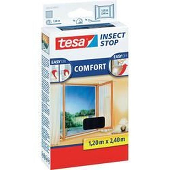Tesa Comfort Insect Stop moustiquaire pour portes-Anthracite 2 x 0,65 m x 2,5 m