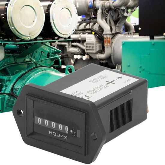 Jeffergarden Compteur Horaire Mécanique, DC12-36V Compteur Horaire