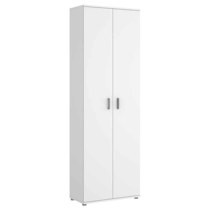 Armoire 2 portes pour chaussures - Blanc - L61 x H 190 x P 35 cm - FIT