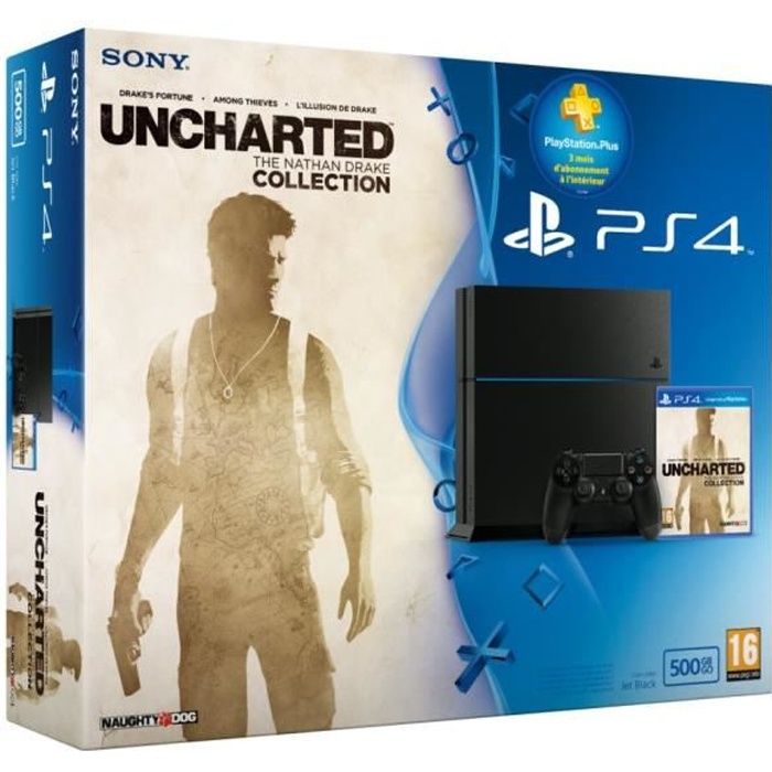 PS4 500 Go Noire + Uncharted Collection+ PS+ 3mois
