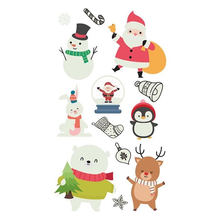 Décoration murale de tatouage Noël Couleur fluorescente Petits 737JC