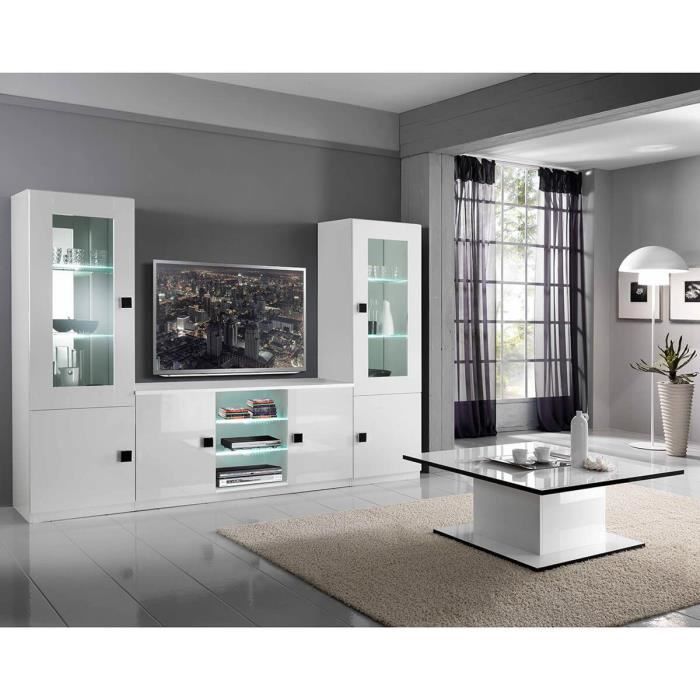 Columbus - Ensemble Salon Laqué Brillant Blanc