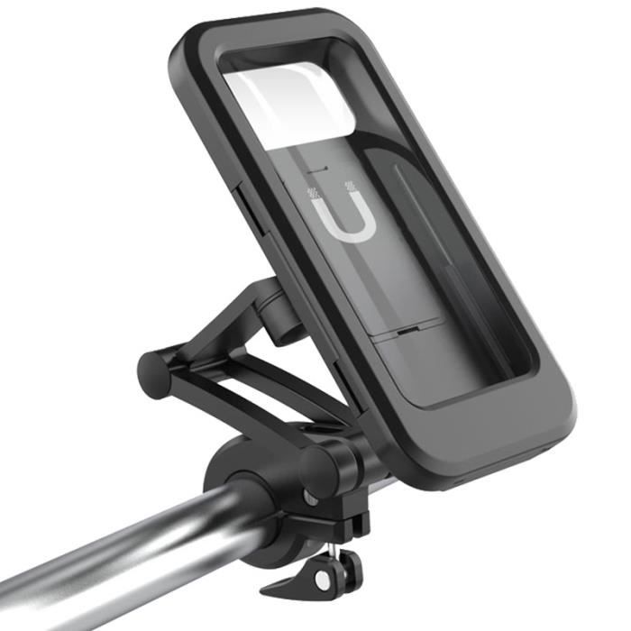 Support pour téléphone portable à vélo, support étanche pour smartphone avec écran tactile, pivotant à 360°, réglable en hauteur