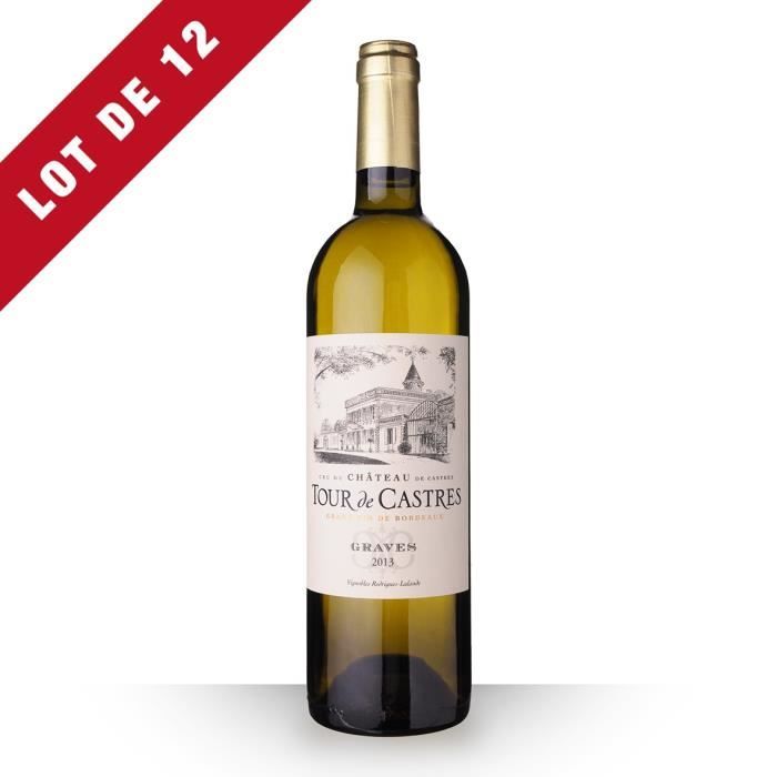 12X Tour de Castres 2013 Blanc 75cl AOC Graves - Vin Blanc