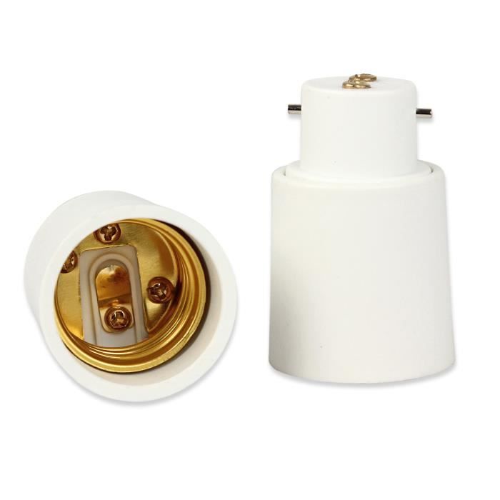 FISHTEC® Lot de 4 Adaptateur de Douille B22 vers E27 - Convertisseur d'Ampoule