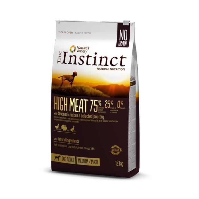 True Instinct - Chien Adulte Medium Maxi - High Meat - 12 kg Unique
