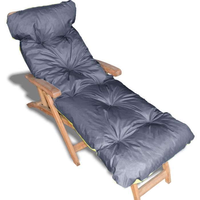 Coussin bain de soleil imperméable et réversible Gris/Anis PES haute qualité