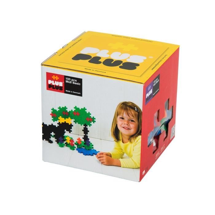 PLUS PLUS – Box 100 Pièces Basic - Jeu de construction - Educatif et Ludique – A Partir De 3 ans – Fabriqué Au Danemark