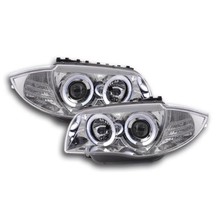 phares Angel Eyes BMW 1er E87/E81 an, 04-07 chrome