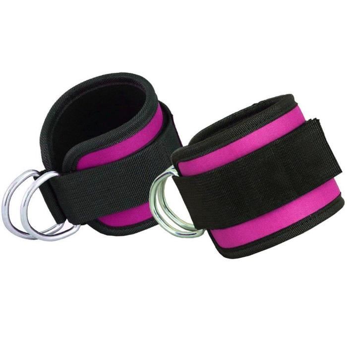 2pc Fitness Crossfit bandes de résistance cheville poignets jambe hanche entraînement câble-machine - Modèle: Pink - HSJSTLDC03250