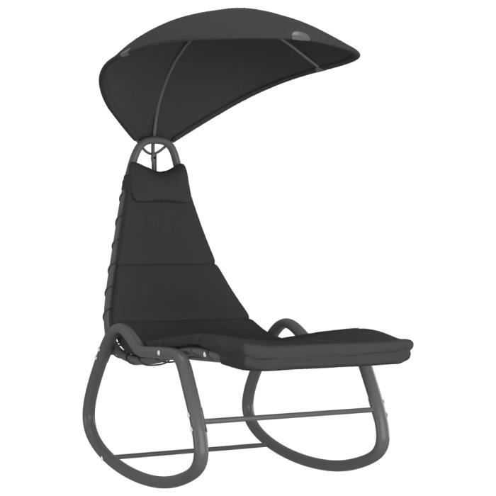Balancelle de jardin - Meubles d’extérieur de jardin Balancelle confort Noir 160x80x195 cm Tissu Super *474477