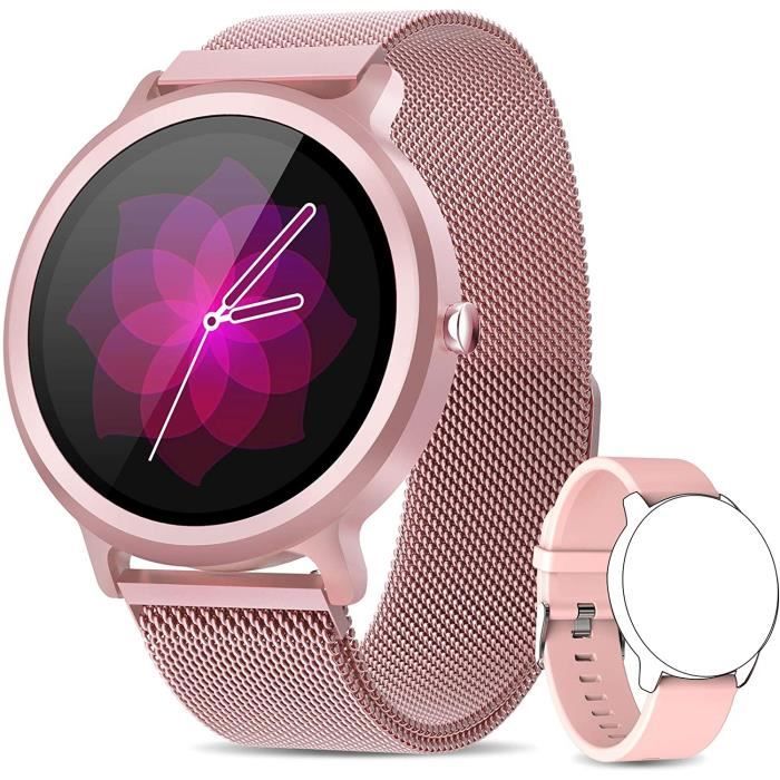 NAIXUES Montre Connectée Femmes, IP68 Full Tactile, 24 Modes Sportifs, Smartwatch Sport avec Fréquence Cardiaque, Calories, Montre I