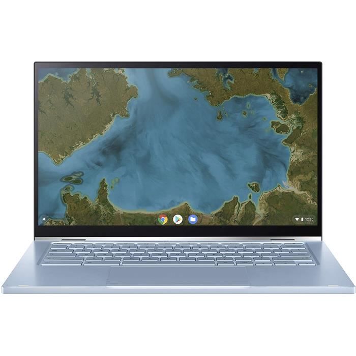 ASUS Chromebook C433TA-AJ0013 Ordinateur Portable Tactile Convertible 14'' FHD (M3 8100Y, RAM 8Go, 64Go EMMC, Chrome OS) Clavier AZE