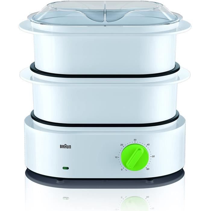 Braun FS3000 Cuiseur Vapeur Electrique Blanc/Vert 33 x 31 x 19,5 cm