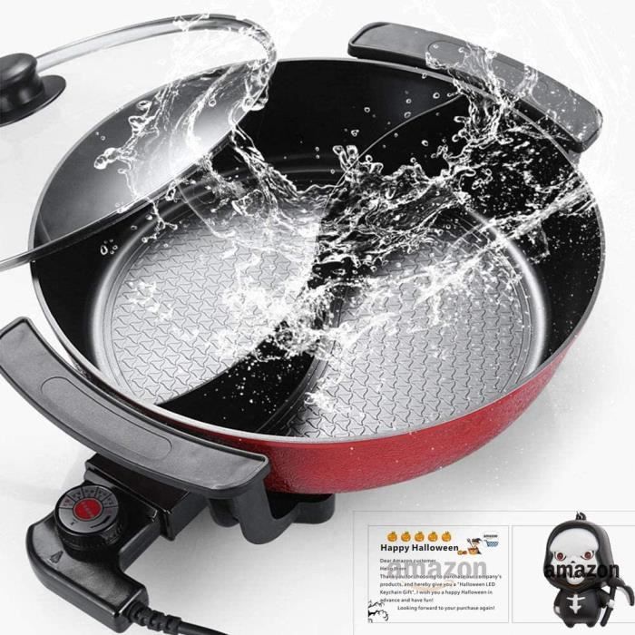 WYING 6L Grande capacité intérieure Hot Pot de Friction, Barbecue électrique, cuisinière électrique multifonctionnelle antiadhésive