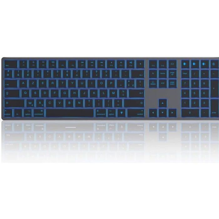 Jelly Comb Clavier Bluetooth Multi-appareils pour Mac, Clavier Azerty avec 3 Canaux Bluetooth, Rétro-éclairé, Ultra-Mince à Pleine T