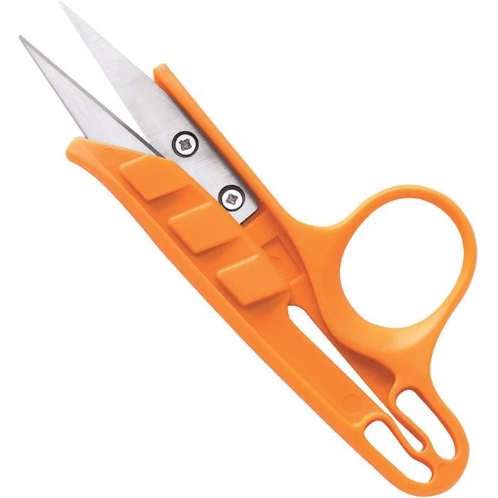 Fiskars Ciseaux coupe-fil, Longueur totale: 12 cm, Pour droitiers et gauchers, Lames en acier inoxydable/Poignées en plastique, Oran