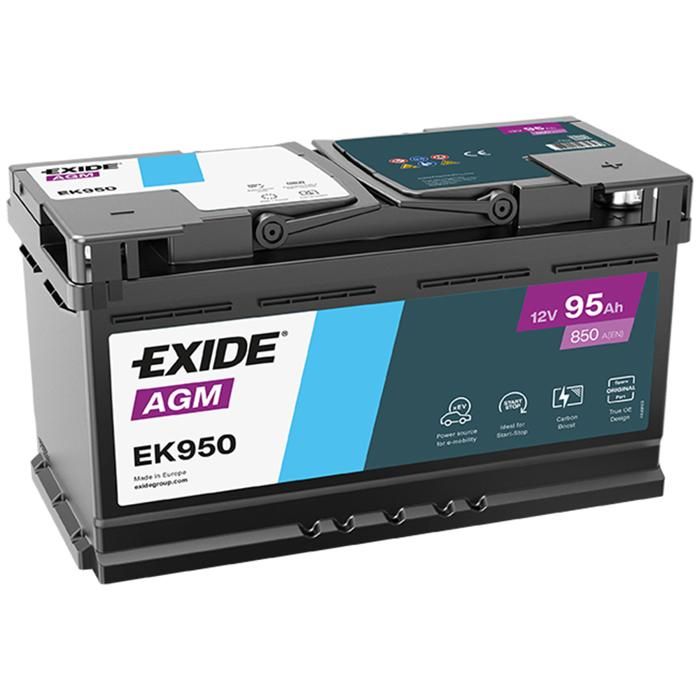 BATTERIE AUTO EXIDE EXIDE EK950 START STOP AGM 12V 95AH 850EN (+DR)