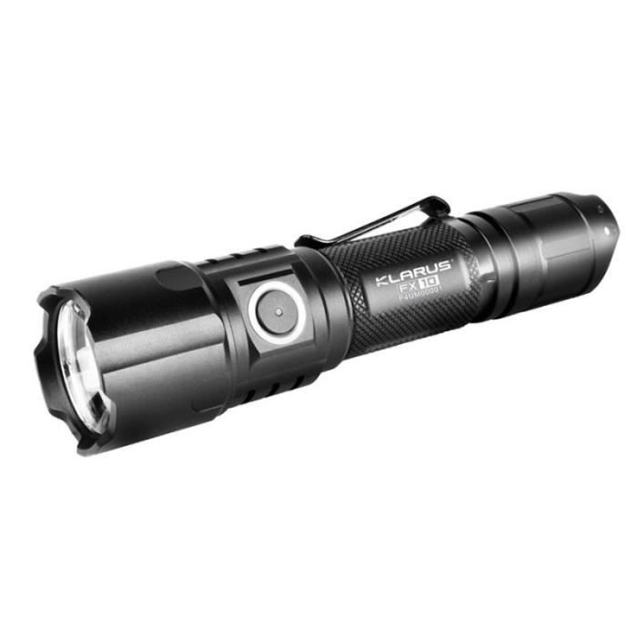 Lampe tactique rechargeable FX10 LED 1000 Lumens - Klarus Noir