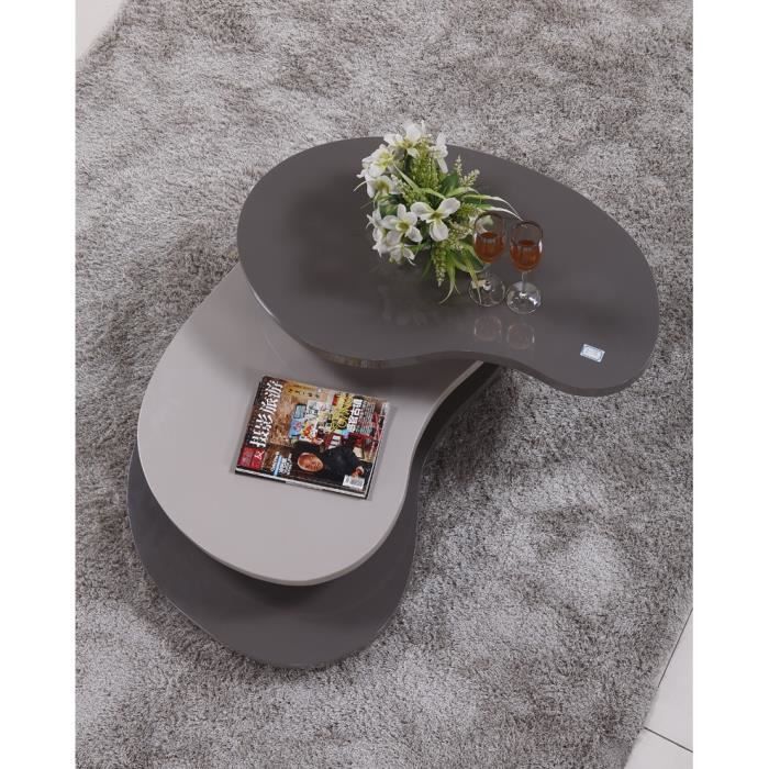 Table basse laquée BEAN - Taupe 40