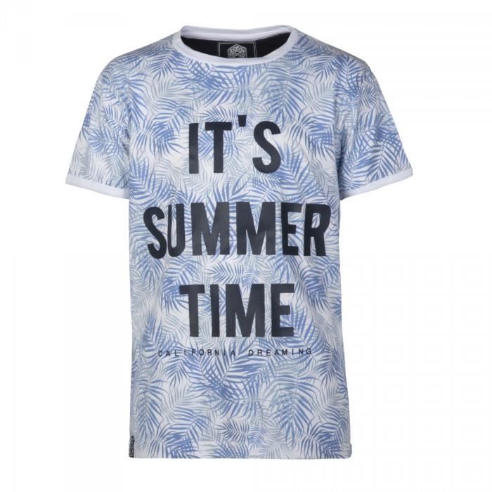 RIVALDI - T-shirt imprimé tropicale 8-16 ans - Bleu - Enfant Garçon